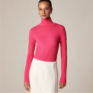 J. Crew Dragon Fruit Feather jersey turtleneck